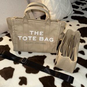 Marc Jacobs Tan Tote Bag with Black Strap